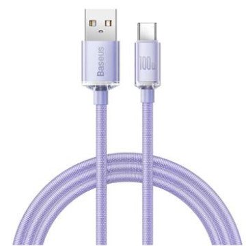 Baseus CAJY000405 Crystal Shine Series Data Cable USB - USB-C 100W 1,2m Purple Baseus CAJY000405 Crystal Shine Series Data Cable USB - USB-C 100W 1,2m Purple
