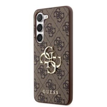 Guess PU 4G Metal Logo Case for Samsung Galaxy S23 Brown
