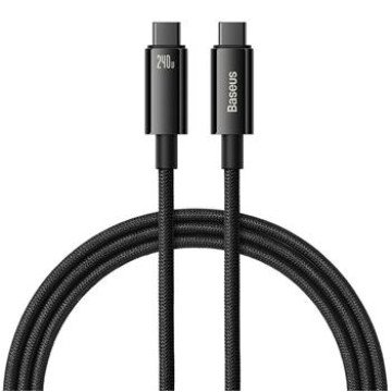 Baseus CAWJ040101 Tungsten Gold Fast Charging Data Cable USB-C - USB-C 240W 2m Black Baseus CAWJ040101 Tungsten Gold Fast Charging Data Cable USB-C - USB-C 240W 2m Black