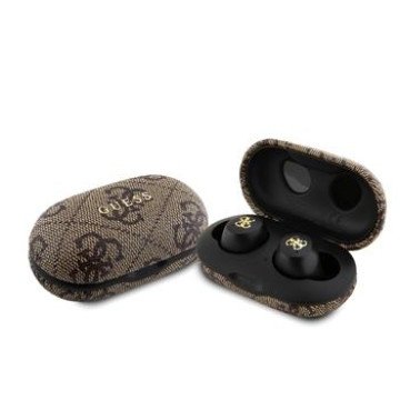 Guess PU 4G Metal Logo TWS Wireless Earphones Brown