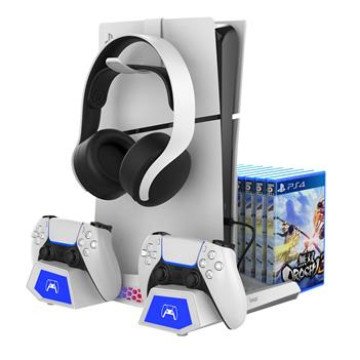 iPega P5S023 Multifunctional Charging RGB Stand with Cooling for PS5/PS5 Slim/PS5 Pro White