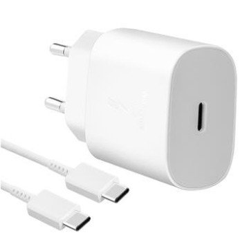 EP-TA800EWE + EP-DG980BWE Samsung 25W Travel Charger + USB-C/USB-C Data Cable White (OOB Bulk)