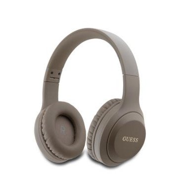 Guess Classic Silver Logo Wireless Headphone Brown