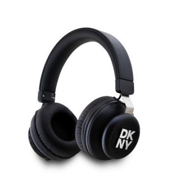 DKNY PU Leather Stack Logo Wireless Headphone Black