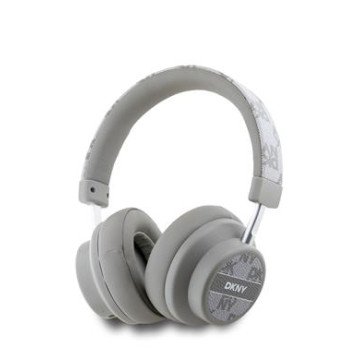 DKNY PU Leather Checkered Pattern Wireless Headphone Biege
