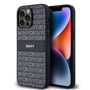 DKNY PU Leather Repeat Pattern Tonal Stripe Case for iPhone 14 Pro Black DKNY PU Leather Repeat Pattern Tonal Stripe Case for iPhone 14 Pro Black