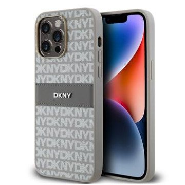 DKNY PU Leather Repeat Pattern Tonal Stripe Case for iPhone 14 Pro Beige DKNY PU Leather Repeat Pattern Tonal Stripe Case for iPhone 14 Pro Beige
