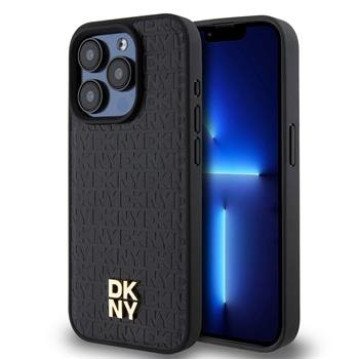 DKNY PU Leather Repeat Pattern Stack Logo MagSafe Case for iPhone 15 ro Max Black DKNY PU Leather Repeat Pattern Stack Logo MagSafe Case for iPhone 15 ro Max Black
