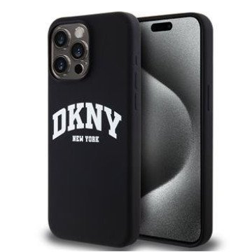 DKNY Liquid Silicone Arch Logo MagSafe Case for iPhone 14 Pro Black