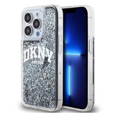 DKNY Liquid Glitter Arch Logo Case for iPhone 15 Pro Black