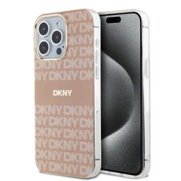 DKNY PC/TPU Repeat Pattern Tonal Stripe Magsafe Case for iPhone 15 Pro Max Pink
