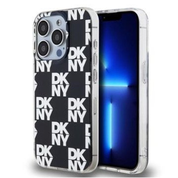 DKNY PC/TPU Checkered Pattern Case for iPhone 15 Pro Max Black