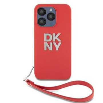 DKNY PU Leather Stack Logo Wrist Strap Case for iPhone 15 Pro Max Red DKNY PU Leather Stack Logo Wrist Strap Case for iPhone 15 Pro Max Red