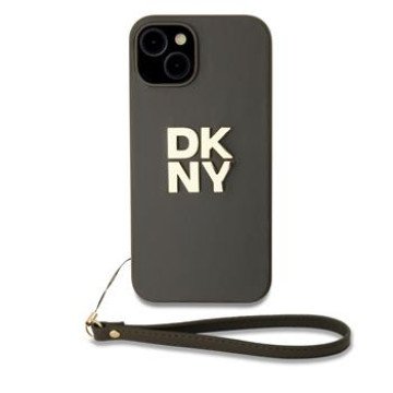 DKNY PU Leather Stack Logo Wrist Strap Case for iPhone 14 Brown DKNY PU Leather Stack Logo Wrist Strap Case for iPhone 14 Brown