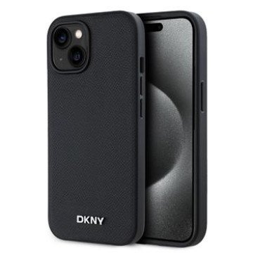 DKNY PU Leather Silver Metal Logo Magsafe Case for iPhone 14 Black DKNY PU Leather Silver Metal Logo Magsafe Case for iPhone 14 Black