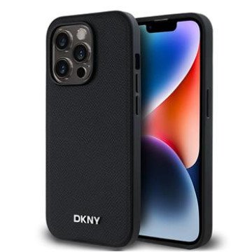 DKNY PU Leather Silver Metal Logo Magsafe Case for iPhone 14 Pro Max Black DKNY PU Leather Silver Metal Logo Magsafe Case for iPhone 14 Pro Max Black