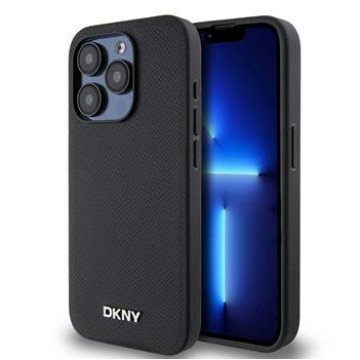 DKNY PU Leather Silver Metal Logo Magsafe Case for iPhone 15 Pro Max Black DKNY PU Leather Silver Metal Logo Magsafe Case for iPhone 15 Pro Max Black