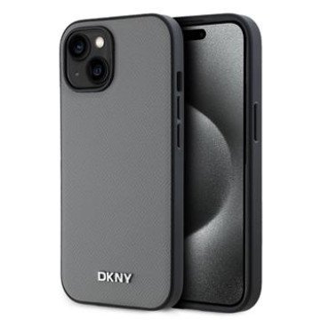 DKNY PU Leather Silver Metal Logo Magsafe Case for iPhone 14 Grey DKNY PU Leather Silver Metal Logo Magsafe Case for iPhone 14 Grey