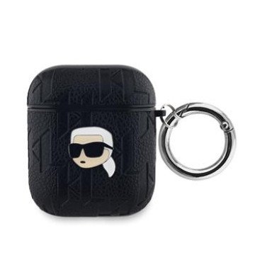 Karl Lagerfeld PU Embossed Karl Head Case for AirPods 1/2 Black