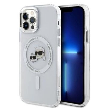 Karl Lagerfeld IML K&CH Heads Metal Frame MagSafe Case for iPhone 12/12 Pro Transparent