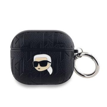 Karl Lagerfeld PU Embossed Karl Head Case for AirPods 3 Black