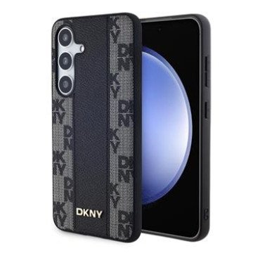 DKNY PU Leather Checkered Pattern Magsafe Case for Samsung Galaxy S24 Black