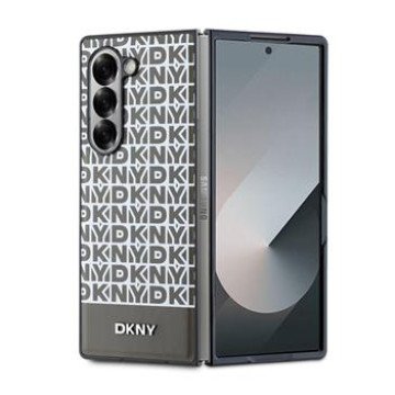 DKNY PU Leather Repeat Pattern Bottom Stripe MagSafe Case for Samsung Galaxy Z Fold 6 Brown