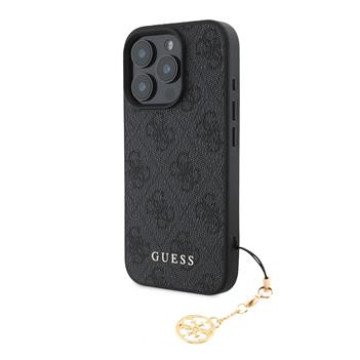 Guess 4G Charm Case for iPhone 16 Pro Max Tone on Tone Grey