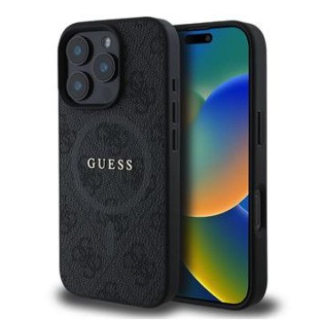 Guess PU Leather 4G Colored Ring MagSafe Case for iPhone 16 Pro Black Guess PU Leather 4G Colored Ring MagSafe Case for iPhone 16 Pro Black