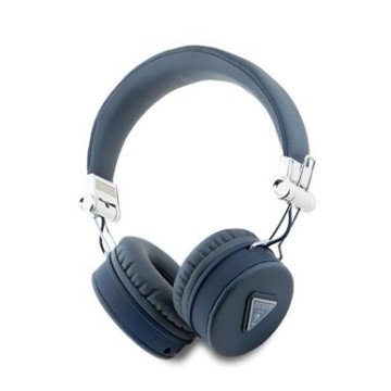 Guess PU Grained Triangle Logo ENC Wireless Headphone Blue Guess PU Grained Triangle Logo ENC Wireless Headphone Blue