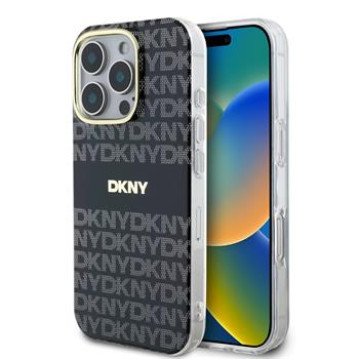 DKNY PC/TPU Repeat Pattern Tonal Stripe Magsafe Case for iPhone 16 Pro Max Black