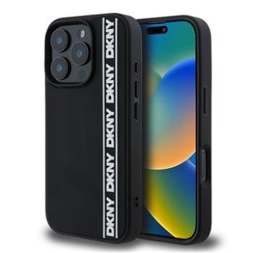 DKNY 3D Rubber Repeat Logo Line Case for iPhone 16 Pro Max Black