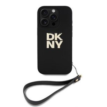 DKNY PU Leather Stack Logo Wrist Strap Case for iPhone 16 Pro Max Black DKNY PU Leather Stack Logo Wrist Strap Case for iPhone 16 Pro Max Black