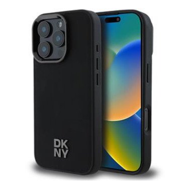 DKNY PU Leather Stack Logo Magsafe Case for iPhone 16 Pro Black DKNY PU Leather Stack Logo Magsafe Case for iPhone 16 Pro Black