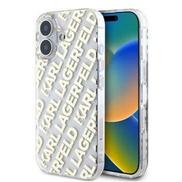 Karl Lagerfeld IML Electroplated Repeated Logo Case for iPhone 16 Gold Karl Lagerfeld IML Electroplated Repeated Logo Case for iPhone 16 Gold