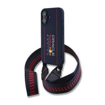Red Bull Silicone Vertical Logo MagSafe Case + Crossbody Strap for iPhone 16 Navy