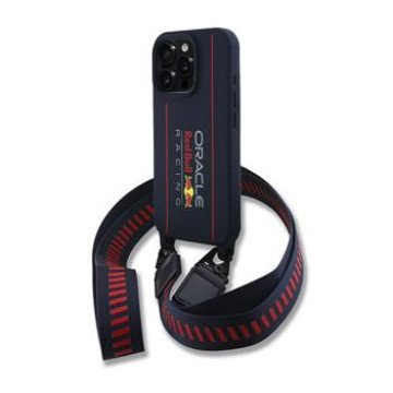 Red Bull Silicone Vertical Logo MagSafe Case + Crossbody Strap for iPhone 16 Pro Navy