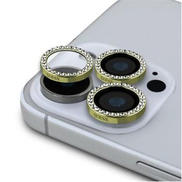 Guess Fixed Glitter Protective Lens for iPhone 16 Pro/16 Pro Max Gold