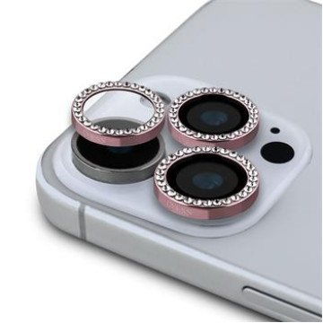 Guess Fixed Glitter Protective Lens for iPhone 16 Pro/16 Pro Max Pink
