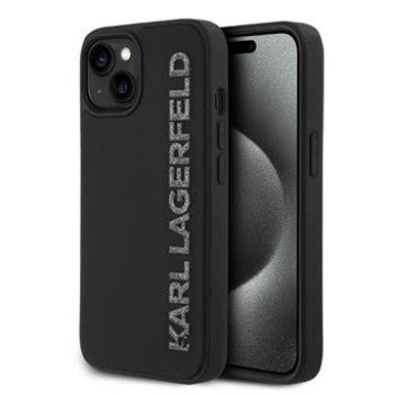 Karl Lagerfeld 3D Rubber Glitter Logo Case for iPhone 15 Black Karl Lagerfeld 3D Rubber Glitter Logo Case for iPhone 15 Black
