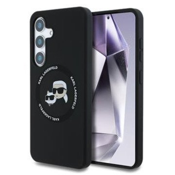 Karl Lagerfeld Liquid Silicone K&CH Heads MagSafe Case for Samsung Galaxy S25 Black