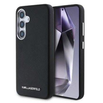 Karl Lagerfeld PU Saffiano Metal Logo and Frame Case for Samsung Galaxy S25+ Black