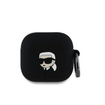 Karl Lagerfeld 3D Logo NFT Karl Head Silicone Case for AirPods 4 Black