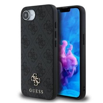 Guess PU 4G Small Metal Logo MagSafe Case for iPhone 16e/17e Grey