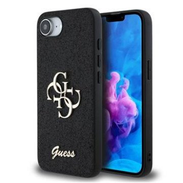 Guess PU Fixed Glitter 4G Metal Logo Case for iPhone 16e/17e Black Guess PU Fixed Glitter 4G Metal Logo Case for iPhone 16e/17e Black
