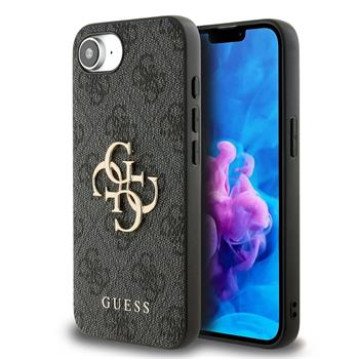Guess PU 4G Metal Logo Case for iPhone 16e/17e Grey