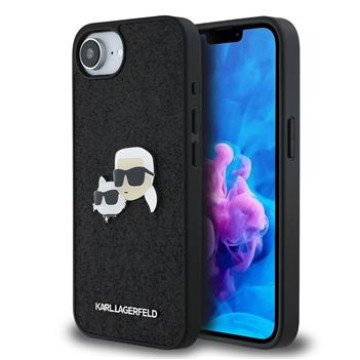 Karl Lagerfeld Fixed Glitter Metal K&CH Case for iPhone 16e/17e Black Karl Lagerfeld Fixed Glitter Metal K&CH Case for iPhone 16e/17e Black