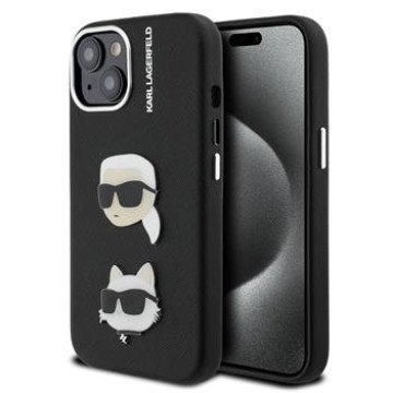 Karl Lagerfeld Grained PU K&CH Heads Case for iPhone 15 Black Karl Lagerfeld Grained PU K&CH Heads Case for iPhone 15 Black
