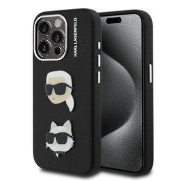 Karl Lagerfeld Grained PU K&CH Heads Case for iPhone 15 Pro Max Black Karl Lagerfeld Grained PU K&CH Heads Case for iPhone 15 Pro Max Black