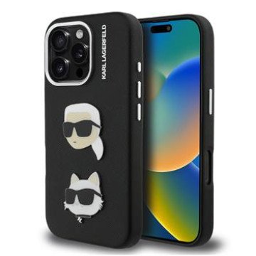 Karl Lagerfeld Grained PU K&CH Heads Case for iPhone 16 Pro Max Black Karl Lagerfeld Grained PU K&CH Heads Case for iPhone 16 Pro Max Black